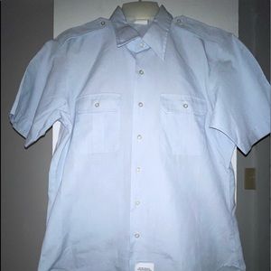 US AIR FORCE Military Shirt Uniform BLUE Short Sleeve